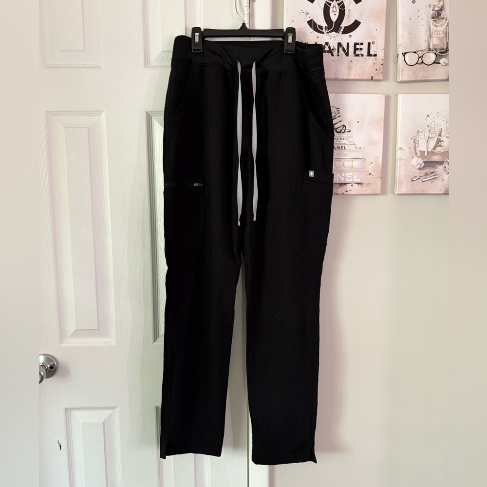 Figs Yola High Waisted Black Scrubs